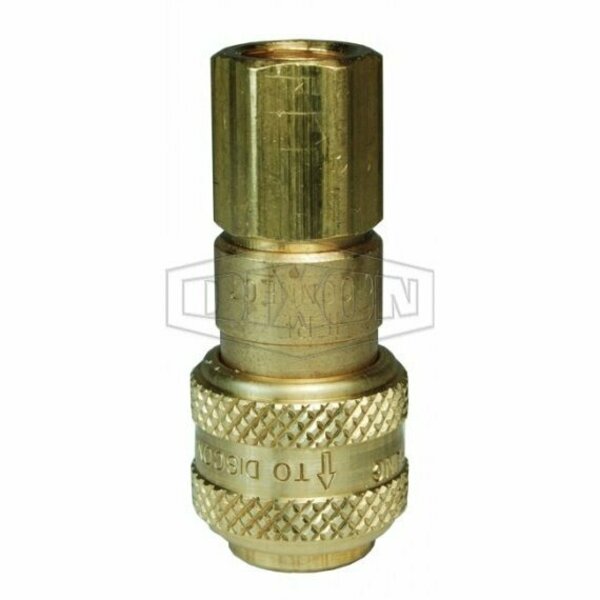 Dixon D Automatic Interchange Pneumatic Coupler, 1/4 in, Quick-Connect x FNPT, Brass 2DF2-B